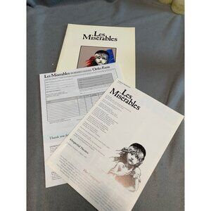 Les Misérables Souvenir Brochure & Synopsis 1986 Broadway Theatre